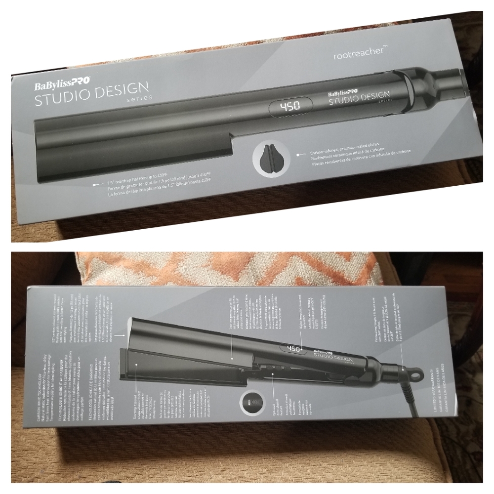 Babybliss pro studio design series rootreacher hair straightener